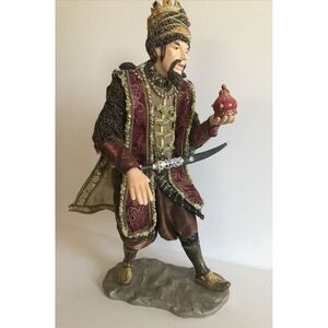 Members Mark Nativity Hand Painted Porcelain Replacement RED 13" Wisemen 2005‎